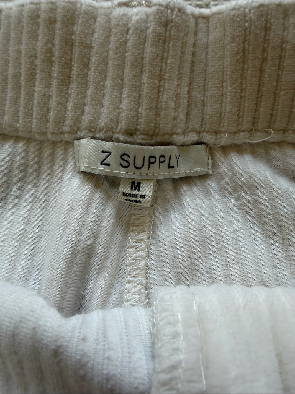 Z Supply Prospect Knit Cord Pant Off White Wide Leg Trousers Size Medium - Picture 8 of 8